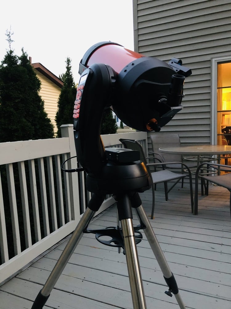 celestron nexstar 8se telescope - rear view
