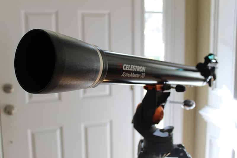 Celestron AstroMaster 70AZ Telescope close-up side view