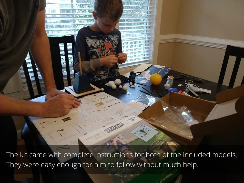 The kit came with complete instructions for both of the included models. They were easy enough for our son to follow without much help.