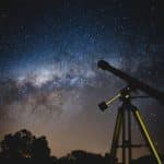 Telescope against a dark sky